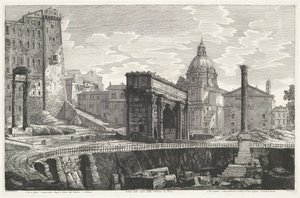 De Zuil van Phocas op het Forum Romanum Veduta dello scavo della Colonna di Foca (tytuł na obiekcie)