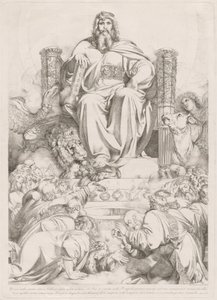 Et ecce sedes posita erat in coelo... (Bóg Syn w majestacie na tronie otoczony przez cztery stworzenia i czczony przez dwudziestu czterech starszych) autorstwa Luigi Sabatelli I