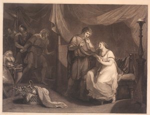 Troilus zaskakuje Cressida i Diomedesa. Z „Troilus i Krezydy” Williama Szekspira, akt 5, scena 2