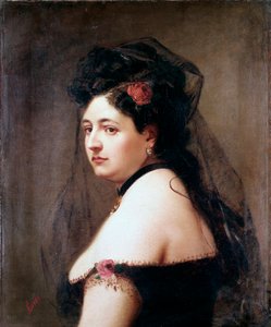 Portret Elisabetty Galletti Gianoli, włoskiej piosenkarki (Painting autorstwa Luigi Sorio