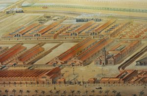 Rzeźnia i targ zwierząt hodowlanych autorstwa Luis Bellido y González