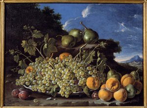 Winogrona, gruszki, brzoskwinie i śliwki Obraz Luisa Melendeza (1716-1780)