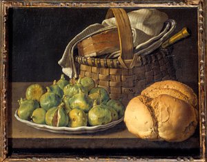 Martwa natura z figami Obraz Luisa Melendeza (1716-1780) XVIII-wieczne słońce. 0,37x0,49 m²