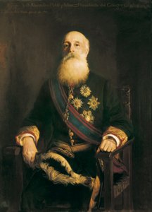 Portret Alejandro PIDAL Y MONA (1846-1913) Hiszpański polityk i członek Zrzeszenia Katolickiego. Obraz Luisa Menendeza Pidala (1861-1932) autorstwa Luis Menendez Pidal