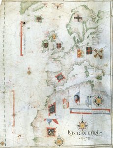 Wykres Portolan Europy Zachodniej i Afryki Północnej, 1578 autorstwa Luis Teixeira