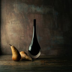 Nastrojowa martwa natura z gruszkami autorstwa Luiz Laercio
