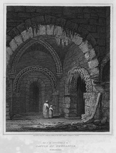 Część wnętrza zamku w Newcastle, Northumberland (rycina) autorstwa Luke (after) Clennell