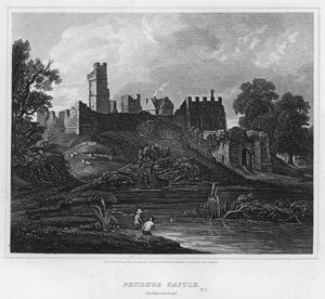 Zamek Prudhoe, Northumberland (grafika)