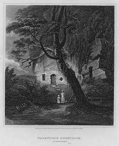 Pustelnia Warkworth, Northumberland (grawerowanie) autorstwa Luke (after) Clennell
