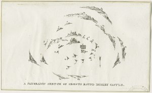 Dudley - Panorama okolic Dudley Castle: litografia, bd [ok. 1825] (druk) autorstwa Luke Booker