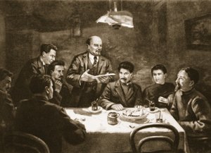Posiedzenie KC Partii Bolszewickiej, 23 października 1917 (lito) autorstwa Lupov (attr. to)