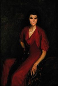 Czerwona sukienka (olej na płótnie)