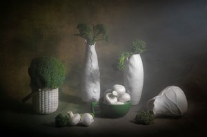 Nastrojowa martwa natura z brokułami autorstwa Lydia Jacobs