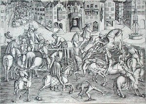 Turniej, ok. 1500 (grawerowanie) autorstwa MZ Master