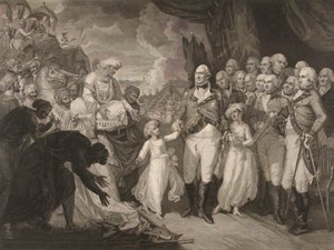 Markiz Cornwallis przyjmuje książąt zakładników, synów Tippoo Sultana autorstwa M. (after) Brown