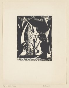 Życzenie noworoczne na rok 1947 od Carli, Marii i Phonsa Schellart autorstwa M. Bosch