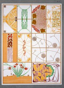 ilustracja z „Modern Designs for Ceilings and Walls” M. J. Gradla, wydana na początku XX wieku (kolor litho) autorstwa M. J. Gradl