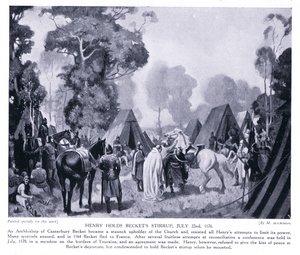 Henry trzyma strzemię Beckets AD1170, 1920