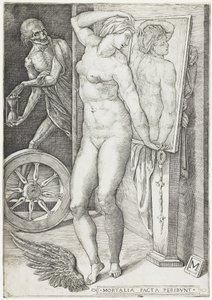 Śmierć zaskakująca kobietę, c.1490-c.1540 (rycina) autorstwa M Master