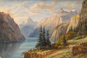 Vue du Rutli (akwarela) autorstwa M. Nicolas Karth