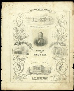 Okładka karty nutowej „Hurra za glinę”, grawerowane przez T. Sinclaira, 1843 autorstwa M. Schmitz