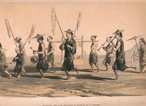 „Muzycy i nosiciele flag przed pogrzebem”, ok. 1860.