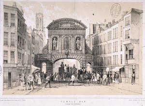Temple Bar, Londyn, c1845