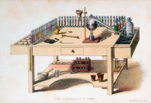 Stanowisko laboratoryjne chemika amatora, 1860