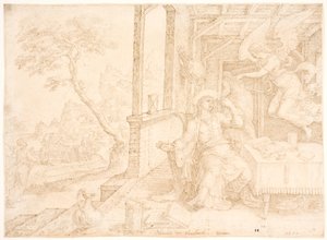 Anioł ukazuje się Filipowi autorstwa Maarten van Heemskerck