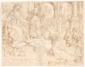 Estera przed Aswerusem autorstwa Maarten van Heemskerck