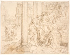 Estera przygotowuje się do wstawiennictwa za Żydami autorstwa Maarten van Heemskerck