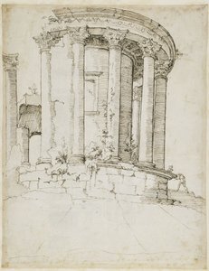 Okrągła świątynia w Tivoli autorstwa Maarten van Heemskerck