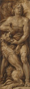 Samson rozdzierający lwa autorstwa Maarten van Heemskerck