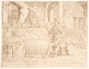 Upadek Hamana autorstwa Maarten van Heemskerck
