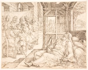 Ślepota Tobiasza autorstwa Maarten van Heemskerck