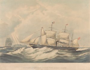 Pomocniczy żelazny statek parowy "Sarah Sands" (1845), ok. 1843-54 (litografia) autorstwa Macdonald & Co. Maclure