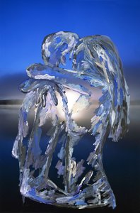 Blue Lovers, 2022 (farba akrylowa na archiwalnym druku pigmentowym) autorstwa Madeleine Gross
