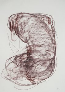 Torso 5, 2022 (węgiel na papierze) autorstwa Madgalena Morey