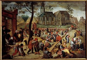 Gry dla dzieci Malarstwo autorstwa Martina Van Cleve (1527-1581)