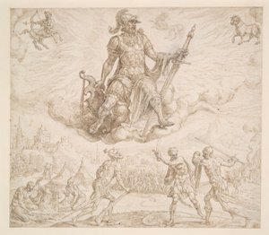Mars, choleryczny temperament autorstwa Maerten van Heemskerck