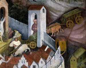 Pozyskiwanie drewna, szczegół z miesiąca grudzień, cykl miesięcy