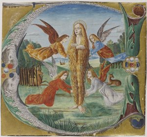 Święta Maria Magdalena w otoczeniu aniołów autorstwa Maestro del Salomone Wildenstein