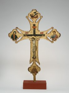 Krzyż procesyjny, ok. 1320 (olej na płótnie na drewnie) autorstwa Maestro di Santa Chiara
