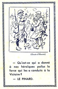 I wojna światowa (1914-18): Co dało naszym bohaterskim żołnierzom siłę, która doprowadziła ich do zwycięstwa Pinard (ilustracja) autorstwa Maigrot Henri known as Henriot