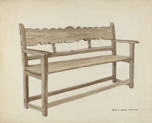 Ławka Kościelna - Drewniana, ok. 1900 r. 1937.