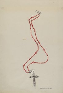 Koralowe Koraliki i Krucyfiks, c. 1937. autorstwa Majel G. Claflin