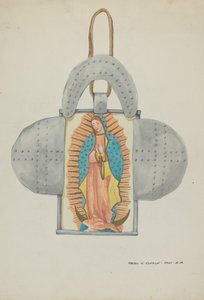 Ręcznie rysowana Guadalupe w formie cyny, ok. 1900 r. 1937. autorstwa Majel G. Claflin