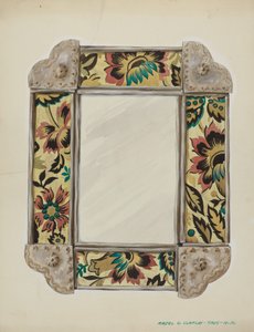 Lustro, oprawione w panele ścienne, obramowane cyną, ok. 1900 r. 1938. autorstwa Majel G. Claflin