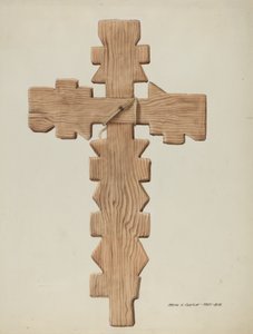 Krzyż pokutny, rzeźbiony w drewnie, ok. 1930 r. 1937.