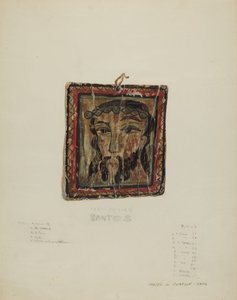 Mała Głowa Christo - Retablo, ok. 1900 r. 1940. autorstwa Majel G. Claflin